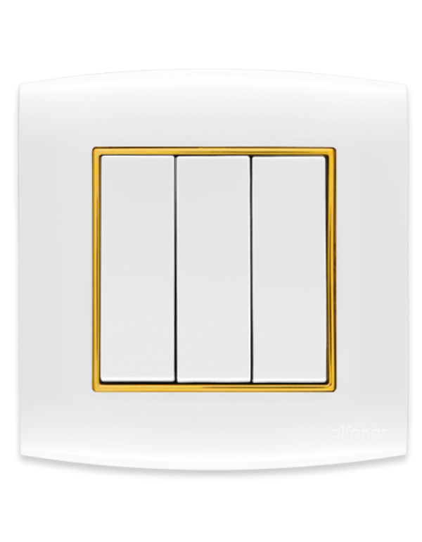 مفتاح ثلاثي دركسون أمنيه أبيض اطار ذهبي  / 004590222